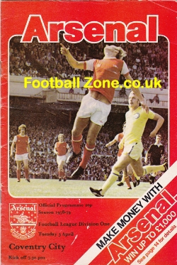 Arsenal v Coventry City 1979