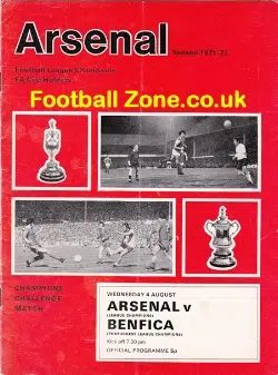 Arsenal v Benfica 1971 - Portugal Team - Challenge Cup