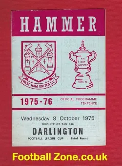 West Ham United v Darlington 1975