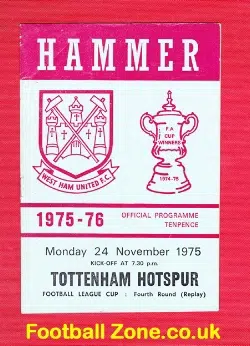 West Ham United v Tottenham 1975