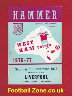 West Ham United v Liverpool 1976