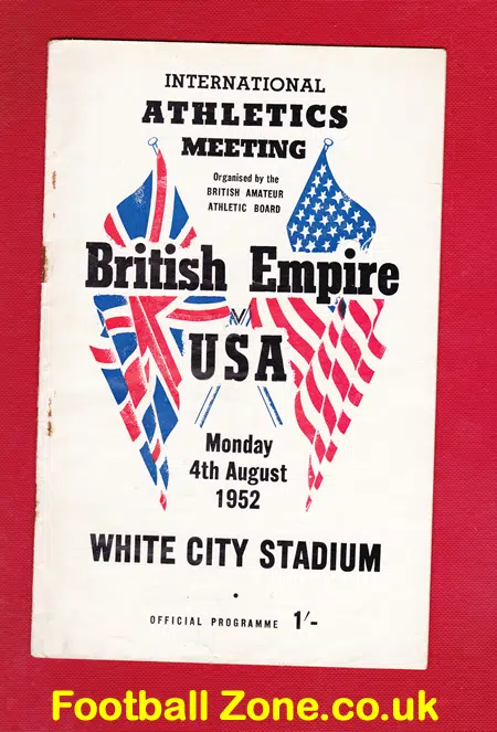 British Athletic Programmes Early 1950s - Pack Of Four