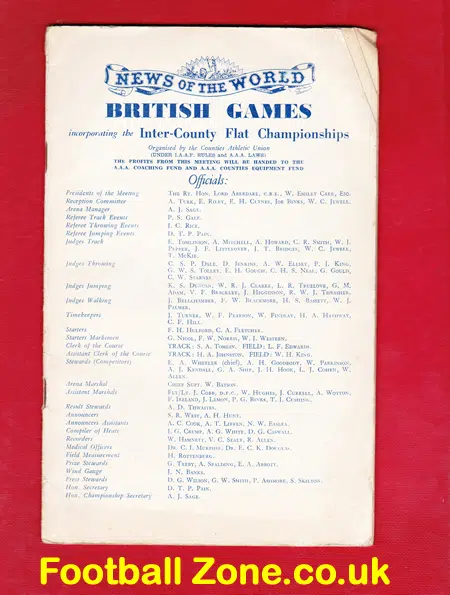 British Athletic Programmes Early 1950s - Pack Of Four