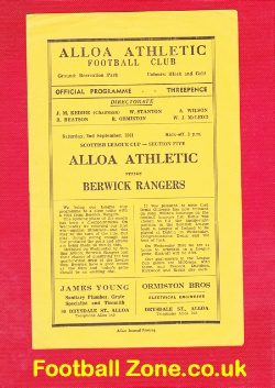 Alloa Athletic v Berwick Rangers 1961
