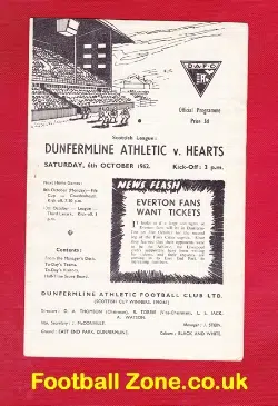 Dunfermline Athletic v Heart of Midlothian Hearts 1962