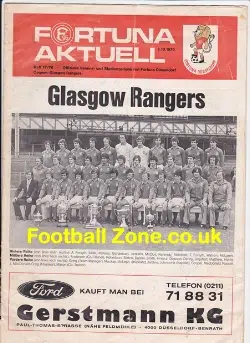 Fortuna Dusseldorf v Glasgow Rangers 1979 - Germany