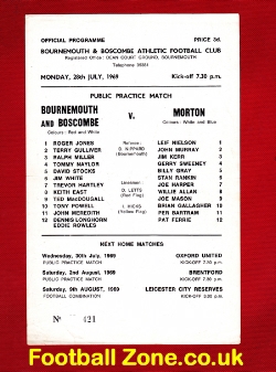 Bournemouth v Morton 1969 – Single Sheet