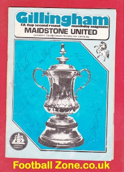 Gillingham v Maidstone United 1980 – Multi Autographed