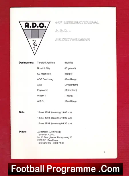 Ajax v Norwich City 1994 – Football Tournament