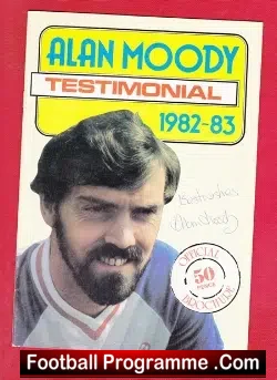 Alan Moody Testimonial Benefit Southend United 1982 - Autograph - football programme