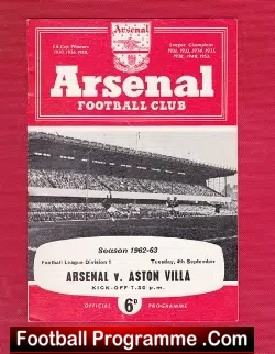 Arsenal v Aston Villa 1962