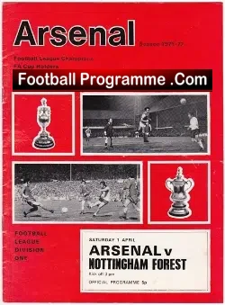 Arsenal v Nottingham Forest 1972