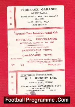 Barnstaple Town v Ilfracombe Town 1949