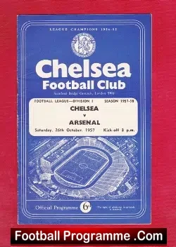 Chelsea v Arsenal 1957 - football programme