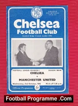 Chelsea v Manchester United 1963 - football programme