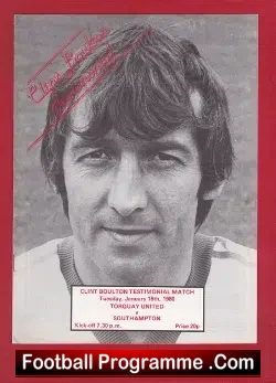Clint Boulton Testimonial Benefit Game Torquay United 1980
