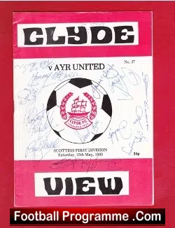 Clyde v Ayr United 1983 – Multi Autographed Signed