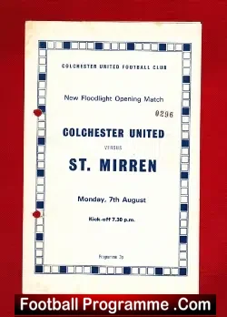 Colchester United v St Mirren 1972 - Multi Autographed - football programme
