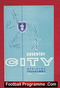 Coventry City v Mansfield Town 1963 - Multi Autographed SIGNED - football programme