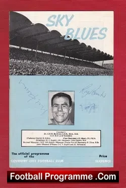 Coventry City v Plymouth Argyle 1966 – Multi Autographed