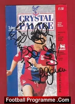 Crystal Palace v Sheffield United 1992 - Multi Autographed - football programme