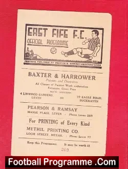 East Fife v Queen Of The South 1962