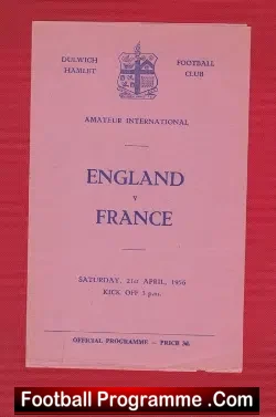 England v France 1956 – Amateur International Game Dulwich
