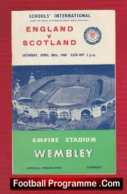 England v Scotland 1960 – Schools International plus Ticket