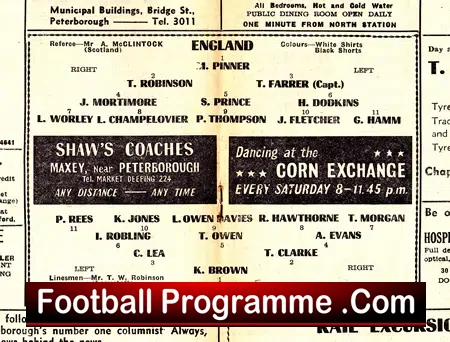 England v Wales 1957 – Amateur International at Peterborough Utd