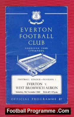 Everton v WBA 1960 - football programme