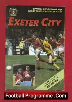 Exeter City v Aberdeen 1986 – Pre Season Friendly – First