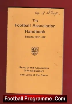 Football Association Rules Laws Handbook 1981 - 1982 - football memorabilia
