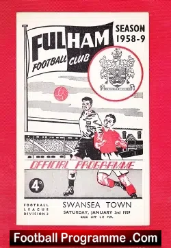 Fulham v Swansea Town 1959 - football programme