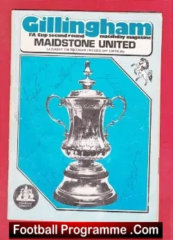 Gillingham v Maidstone United 1980 – Multi Autographed