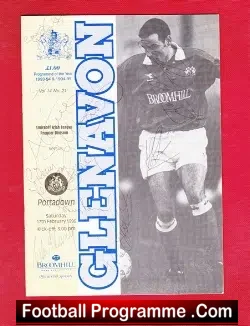 Glenavon v Portadown 1996 - Multi Autographed Signed - football programme