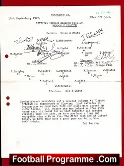 Hendon v Clapton 1967 – Multi Autographs
