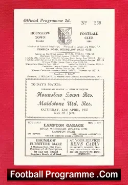 Hounslow Town v Maidstone United 1955 – Reserves