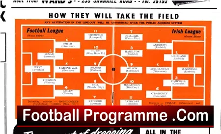 Ireland Football League v English League 1968 – Windsor Park NI