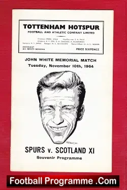 John White Benefit Match Testimonial Tottenham Spurs 1964