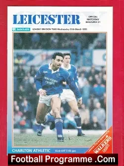 Leicester City v Charlton Athletic 1991 - Multi Autographed - football programme