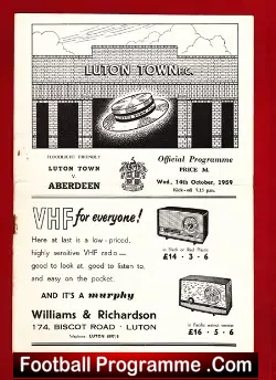 Luton Town v Aberdeen 1959 – Friendly Match