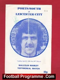 Malcolm Manley Benefit Match Testimonial Portsmouth 1976 Signed - football programme
