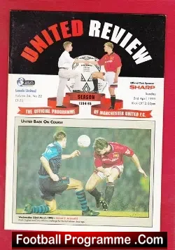 Manchester United v Leeds United 1995 - David Beckham First Game - football programme