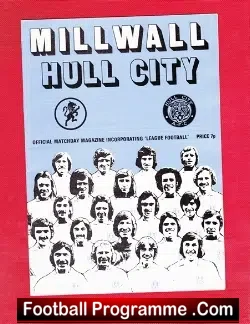 Millwall v Hull City 1973 - football programme