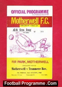 Motherwell v Tranmere Rovers 1968 – Fir Park