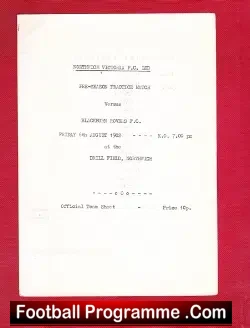 Northwich Victoria v Blackburn Rovers 1982 – Pre Season