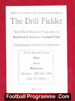 Northwich Victoria v Montrose 1990 – Pre Season