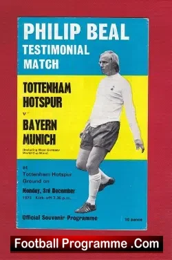 Phil Beal Testimonial Benefit Match Tottenham Spurs 1973