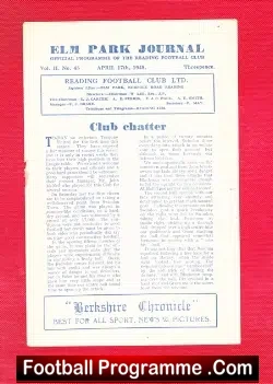 Reading v Torquay United 1948