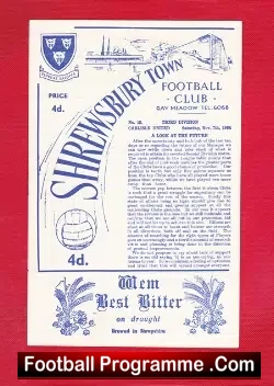 Shrewsbury Town v Carlisle United 1964 - Multi Autographed - football programme